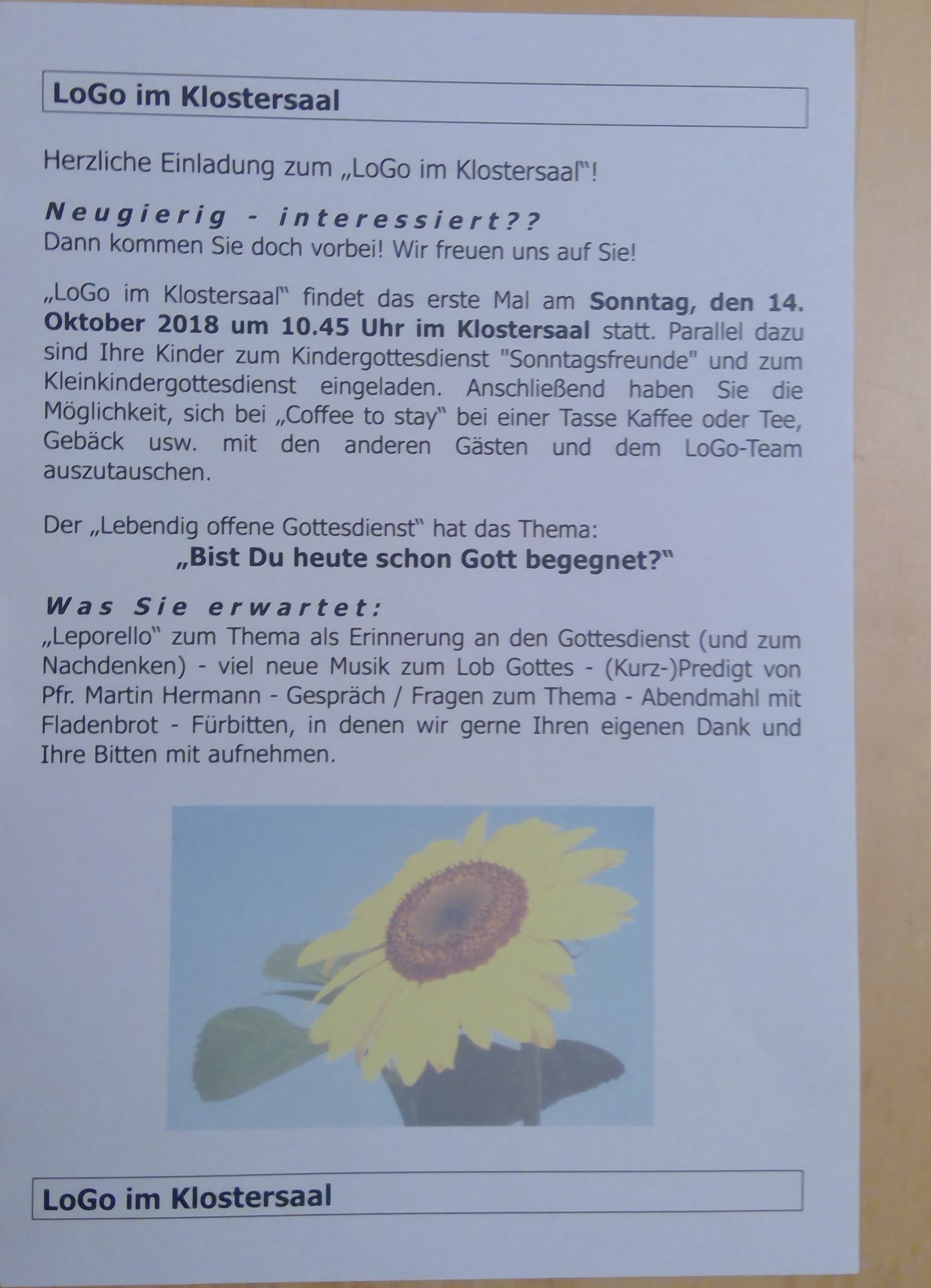 LoGo Handzettel zum neuen Format