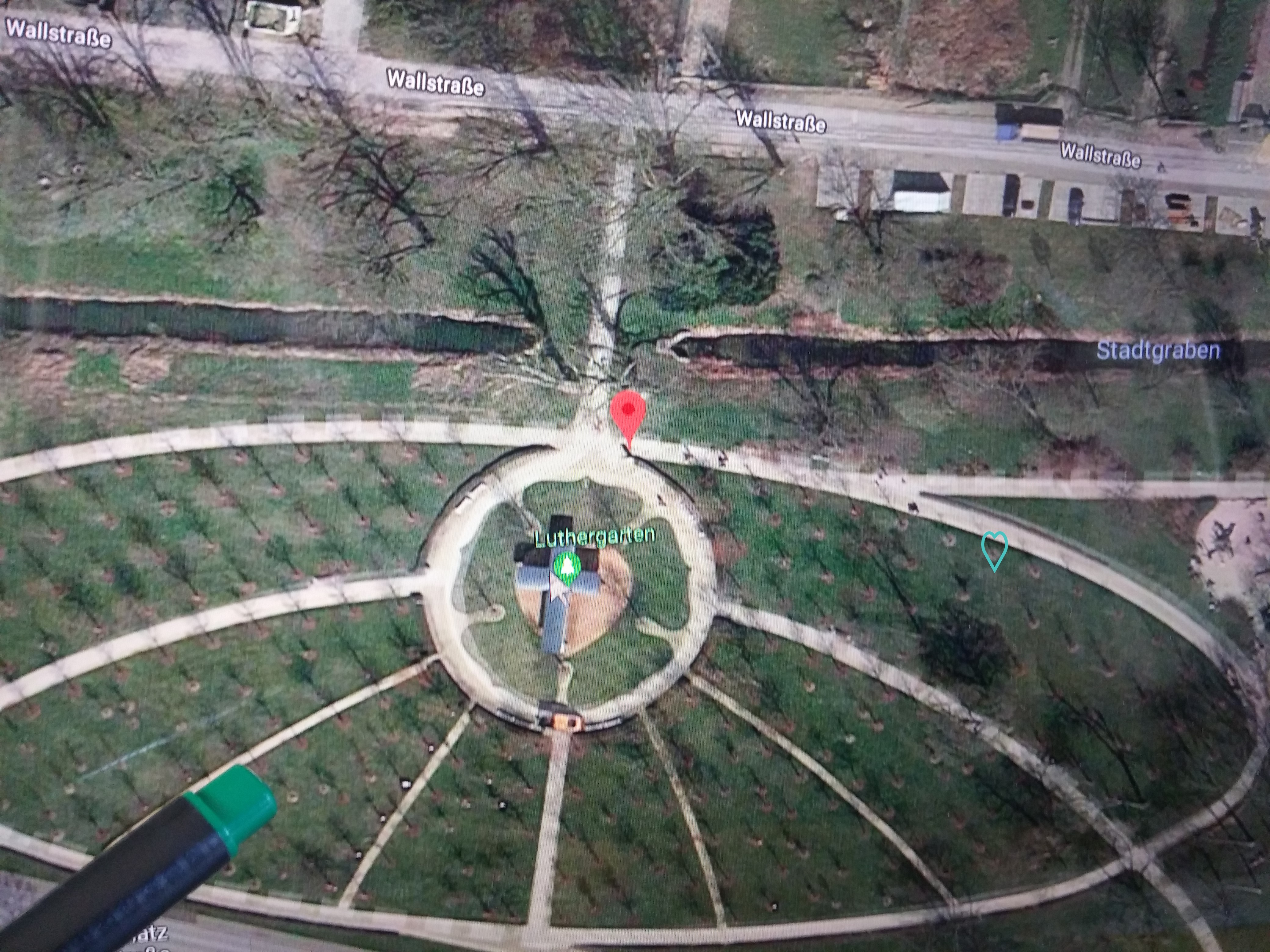Baum 71 im Luthergarten Wittenberg, Position in Karte